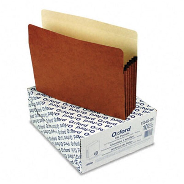 Esselte Pendaflex Esselte Pendaflex 1534GOX 5 1/4 Expansion File Pocket Manila/Red Fiber Letter 10/Box 1534GOX - main